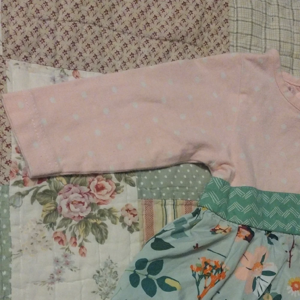 Floral Ruffle Kids Romper in Pink and Green - Picture 5 of 11